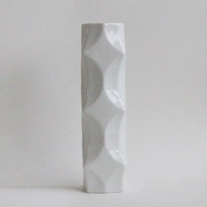Modernist Architectural White German Vase   -  Winterling Rosiam 70s
