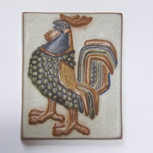 Modernist  Rare Danish Wall Plaque Rooster - Marianne Starck
