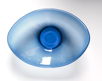 Per Lutken Blue Glass Bowl for Holmegaard 50s