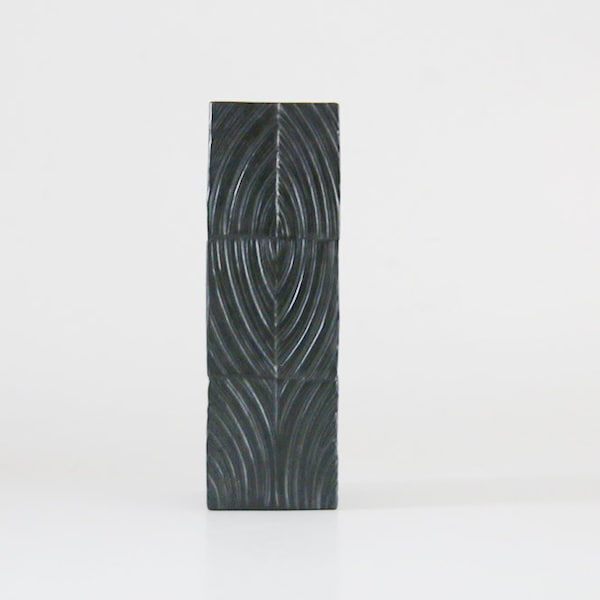 German Porcelain Square Black Matte Vase - M. Freyer for Rosenthal 1960s