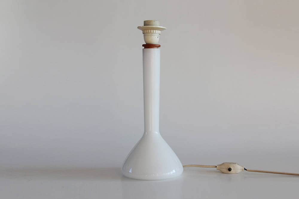 Vintage Deense witte tafellamp jaren 1960 - Holmegaard