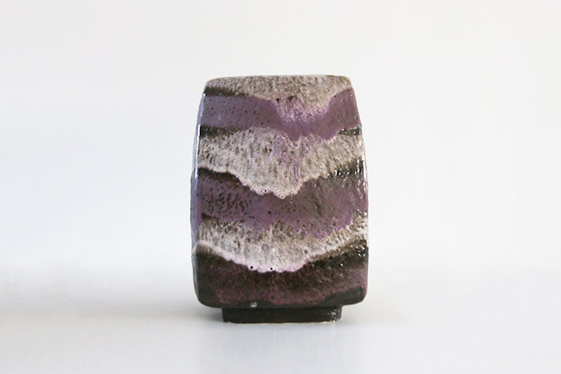 Vintage XL Large West German Purple / Grey Fat Lava Floor Vase Kurt Tschorner for Ruscha 70s 875/39 image 1