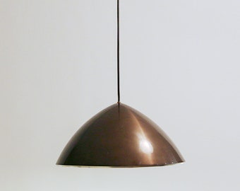 RESERVED Vintage Danish Brushed Aluminium Copper Brown Pendant Lamp