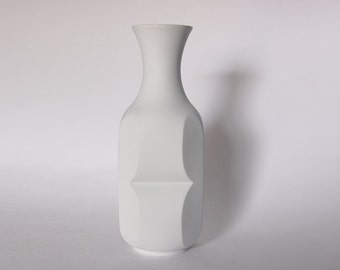 Mid Century Tall Rare Bisque Op Art Vase by Heinrich Fuchs for Hutschenreuther, 1970s