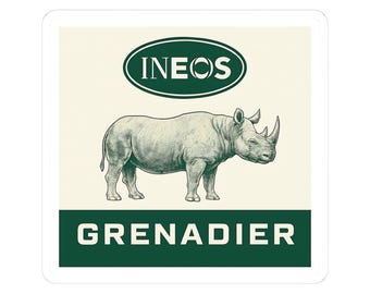 Grenadier Rhino Kiss-Cut Stickers | Durable Laptop Decals, Eco-Friendly Car Stickers. Free shipping.
