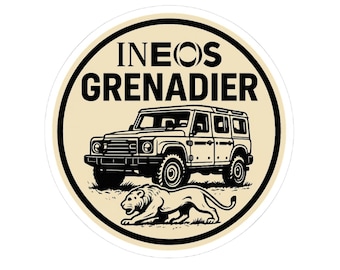 Ineos Grenadier Sticker, Vintage Car Style, Laptop Decal