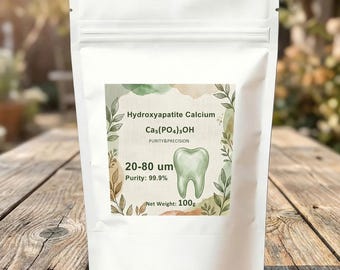 Microcrystalline Hydroxyapatite MCHA Powder, Non-Nano, Hydroxyapatite Tooth Powder 100g, 20-80um