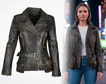 Women’s Iconic Black Genuine Lambskin Leather Biker Jacket Slim Fit Soft Moto Style Streetwear, Professional Rockstar Fashion Gift Jacket