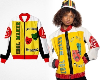 Salt N Pepa, Idol Maker 8 Ball, Push It Music Video, Varsity Bomber Jacket, 80s Rap Hip Hop Cosplay Costume, Handmade Music Fan Gift