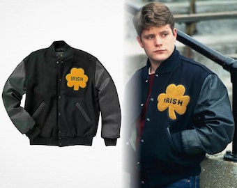Sean Astin Rudy Ruettiger, Notre Dame Fighting Irish, 1993 Movie Wardrobe, Wool Varsity Bomber Jacket, College Sports Fan Cosplay Gift