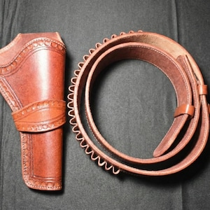 Cowboy Leather Cross Draw Holster: Right Hand, Ammo Belt, Colt SAA/Ruger image 5