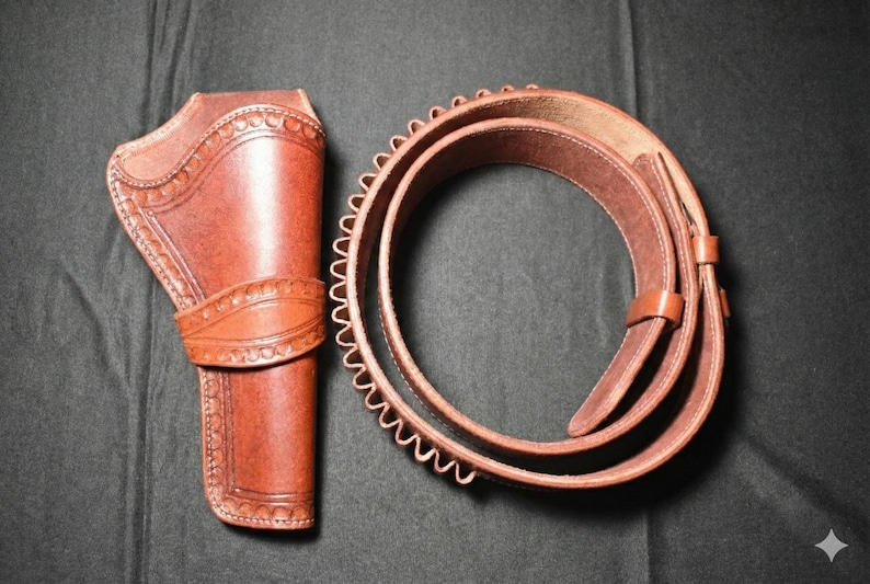 Cowboy Leather Cross Draw Holster: Right Hand, Ammo Belt, Colt SAA/Ruger image 5