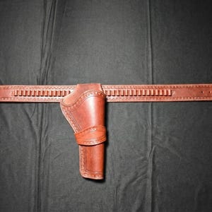Cowboy Leather Cross Draw Holster: Right Hand, Ammo Belt, Colt SAA/Ruger image 4