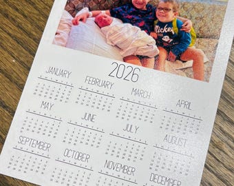 Custom Photo 2026 Magnetic Annual Calendar – Flexible Fridge Magnet