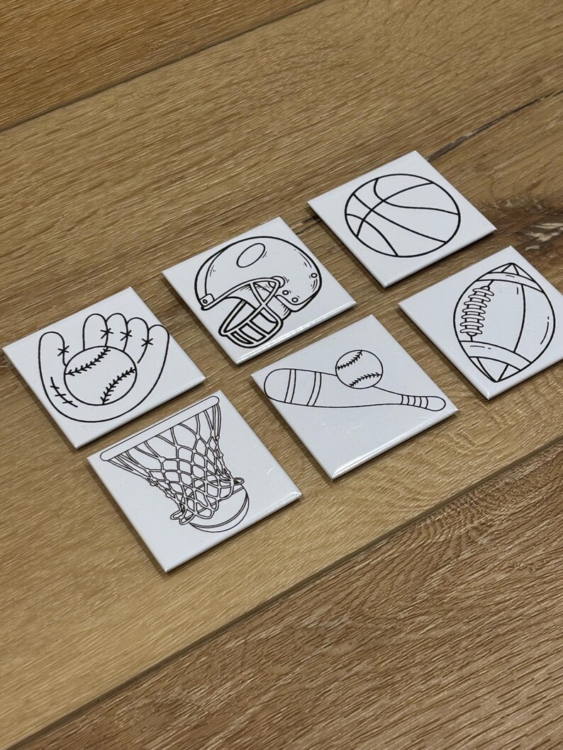 Sports Reusable Magnet Coloring Pages - Dry Erase Activity Set - Etsy