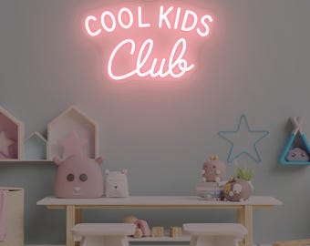 Cool Kids Club Neon Sign, Kids Room Wall Art, Kids Club Wall Sign Playroom Decor, Nursery Wall Hanging, Christmas Gift for Children