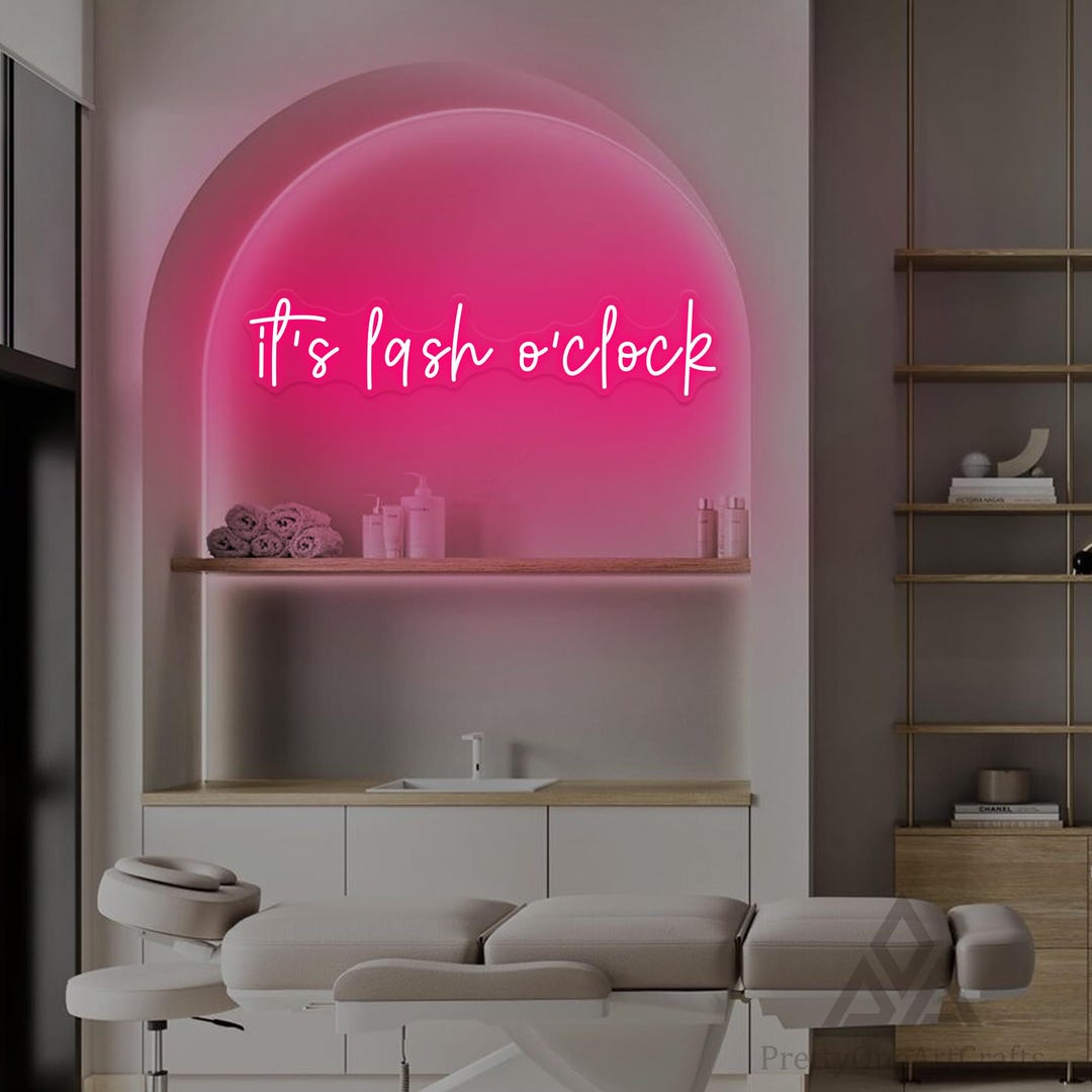 It's Lash O'clock Neon Sign, Lash Time Neon Light, Lash Studio Decor ...