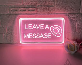 Custom Leave A Message Table Neon Sign, USB Light Up Sign, Wedding Reception Neon Light, Wedding Welcome Sign Decor, Wedding Guestbook Sign