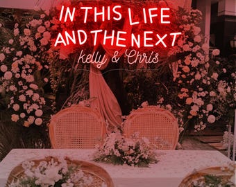 In This Life And The Next Neon Sign,Custom Gothic Wedding Name Neon Light,Wedding Party Decor,Halloween Wedding Sign,Gothic Wedding Gifts