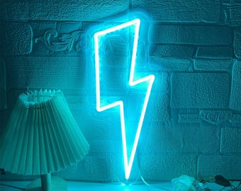 Lightning Bolt Neon Sign , Thunder Neon Light, Weather Neon sign，Lightning Wall Sign, Children's Day gifts, Kids Room Wall Art Wall decor