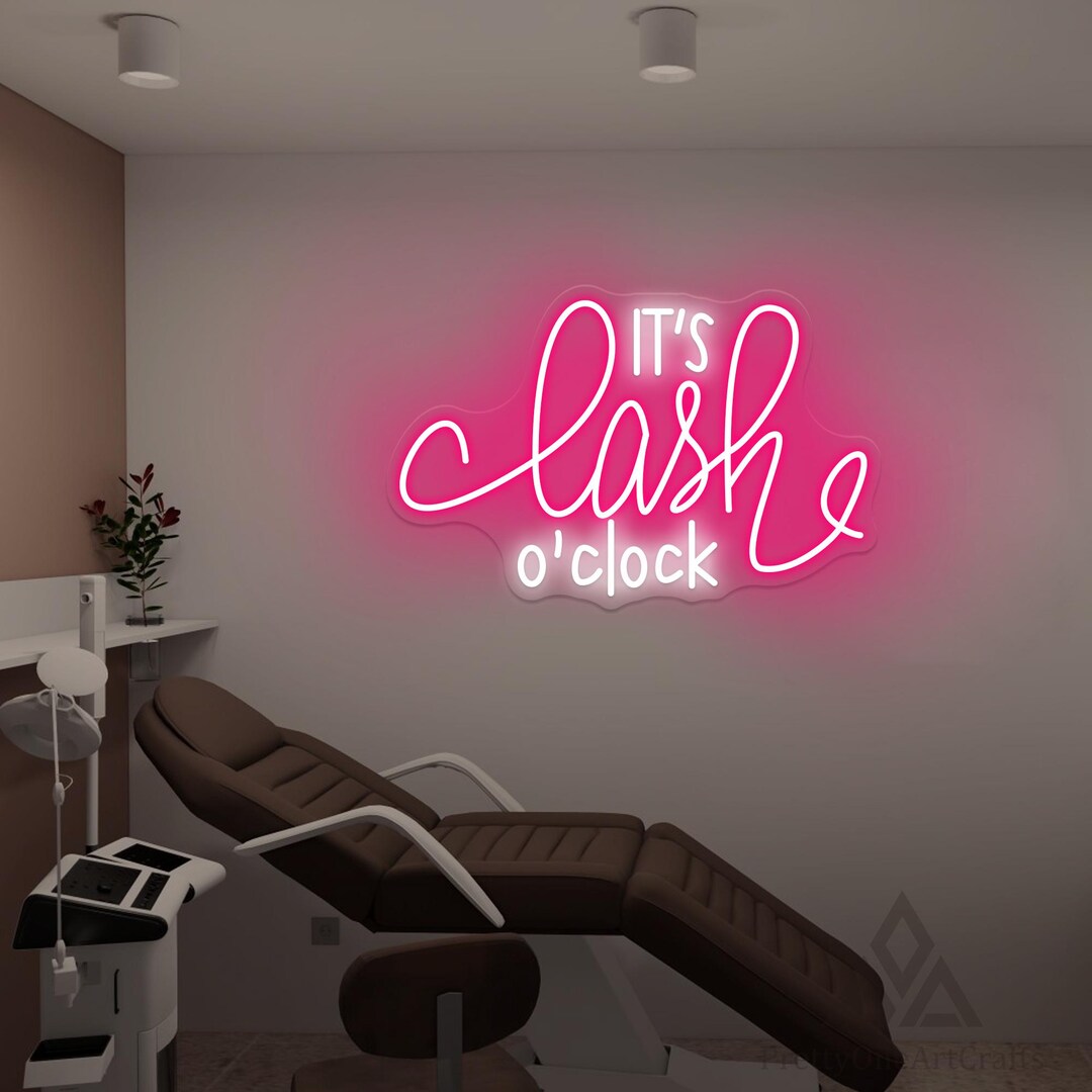 It's Lash O'clock Neon Sign, Lash Time Neon Light, Lash Studio Decor ...