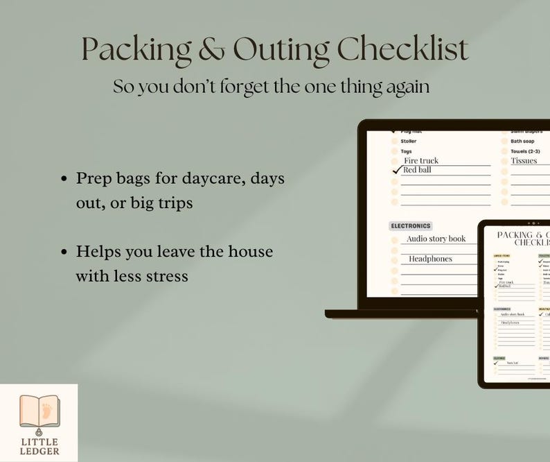 Packing & Outing Checklist - Printable and Editable Baby Essentials ...