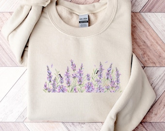 Wildflower Sweater - Cottagecore Nature Tee - Gardner Gift - Mothers Day Gift - Boho Floral Garden Sweater - Wildflower Meadow