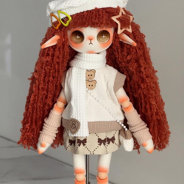 Op maat gemaakte poppen, op maat gemaakte oogknooppoppen, kunstwerken, pluche poppen cadeaus voor haar.Moederdagcadeau