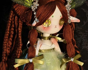 Bonecas artesanais personalizadas com olhos de botão, estilo Waldorf, bonecas artísticas de raposa-do-deserto, presentes de Páscoa.