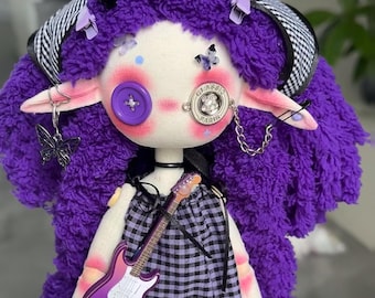 Boneca Waldorf feita à mão – Boneca de pano de algodão orgânico, brinquedo colecionável