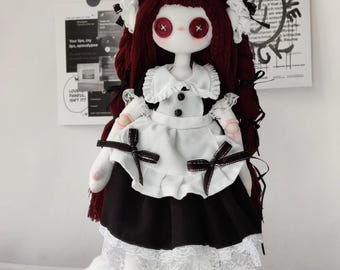 Boneca Waldorf feita à mão – Boneca de pano de algodão orgânico com olhos de botão.