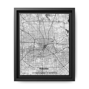 Modern Framed Map Art of Houston, Minimalist Wall Decor, City Map Print, Unique Gift for Home, Urban Art for Travel Lovers, Geometric Art