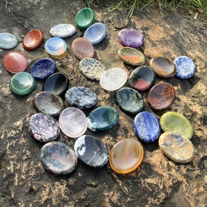 Natural Crystal Worry Stone Handpicked Smooth Gemstone for Relaxing, Collecting, and Everyday Mindfulness