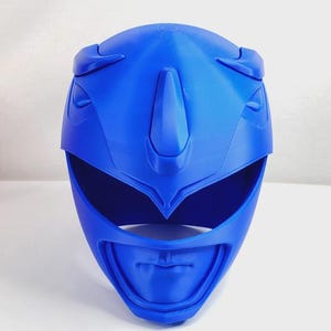 Glossy Blue Hero Helmet: Resin Cosplay Prop with Visor