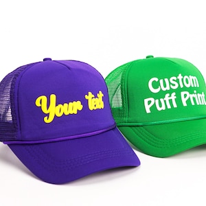 Custom 3D PUFF Print Trucker Hat,Personalized Foam Hat,Unisex Mesh Trucker Hat,3D Print Mesh Back Baseball Caps,Custom Team Hats,Party Hats