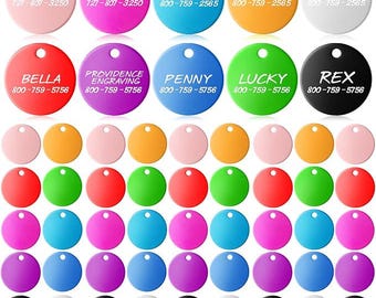 Etiquetas de identificación para mascotas grabadas personalizadas: perro, gato, cobaya