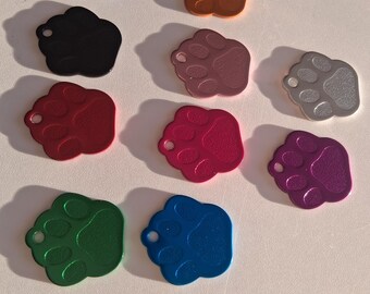 Placa de identificación Pawfect para mascotas: identificación personalizada con huella de pata para perros y gatos
