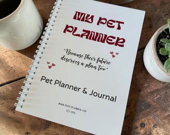 Huisdierplanner, huisdierverzorgingsplanner, gezondheidsdossier voor huisdieren, gezondheidstracker voor huisdieren, A5-formaat, spiraalgebonden, 350 g/m² omslag.