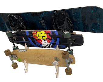 Skateboard Longboard Wall Rack Mount -- Holds 3 boards