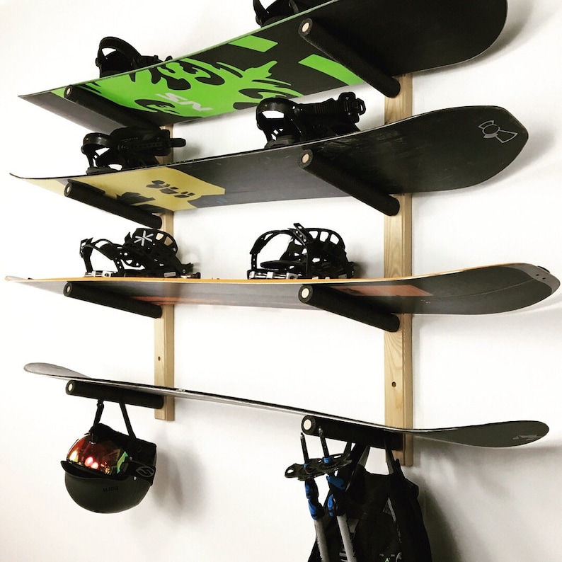 Diy Snowboard Wall Mount 4 Snowboard Wall Storage Rack by