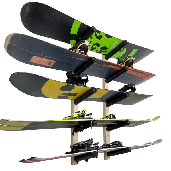 Snowboard Wall Rack Mount -- Holds 5 Boards