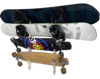 Skateboard Longboard Wall Rack Mount -- Holds 4 boards