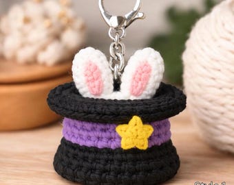 Chaveiro de chapéu de crochê, chaveiro de mini chapéu feito à mão, pingente fofo de gorro de lã, pingente de chapéu de tricô, chaveiro de mini gorro, chaveiro de chapéu de mágico