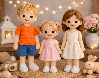Pedido de muñeca de crochet hecha a mano personalizada
