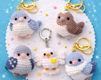Llavero de paloma a crochet: llavero de paloma hecho a mano, amuleto de pájaro amigurumi para bolso, símbolo de la paz, regalo hecho a mano, animal de crochet, pájaro de crochet