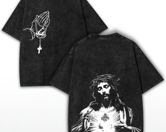 Vintage Jesus Print T-Shirt: Cotton Crewneck Christian Streetwear