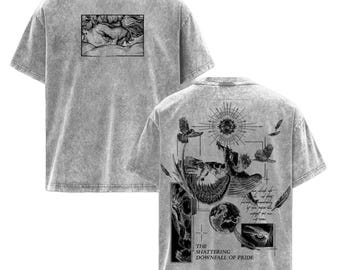 Fallen Angel Eye Vintage Washed T-Shirt | Dark Gothic Angel Graphic Tee