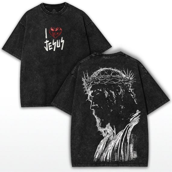 Vintage Washed Jesus Christ Tee: Heavyweight Cotton, Powerful Back