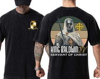 King Baldwin IV Crusader T-Shirt: Washed Medieval Streetwear