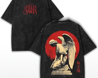 Fallen Angel Oversized Tee: Vintage Washed Heavy Cotton, Faith Streetwear